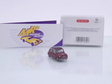 Preview: Wiking 0099 08 # Fiat 600 Kleinwagen Baujahr 1955-64 " dunkelrot " 1:87