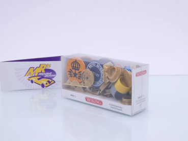 Preview: Wiking 0018 31 # Zubehörpackung mit 8 historischen Kabeltrommeln 1:87
