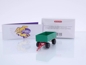 Wiking 0388 36 # Landwirtschaftlicher 2-achs Anhänger 2-fache Bordwand " minzgrün " 1:87