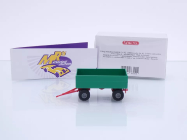 Preview: Wiking 0388 36 # Landwirtschaftlicher 2-achs Anhänger 2-fache Bordwand " minzgrün " 1:87