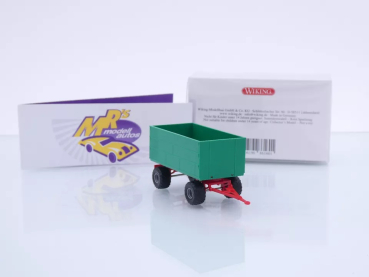 Preview: Wiking 0388 37 # Landwirtschaftlicher 2-achs Anhänger 3-fache Bordwand " minzgrün " 1:87