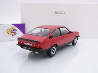 Preview: Norev 183658 # Opel Kadett C Coupe Rallye 1.6 S Baujahr 1977 " rot-schwarz " 1:18