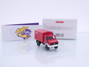 Preview: Wiking 0861 60 # Unimog U1700L Pritsche-Plane Baujahr 1950-58 " Feuerwehr " 1:87