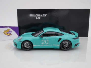 Preview: Minichamps 155069175 # Porsche 911 Turbo S Sport Design Baujahr  2021 " mintgrün " 1:18