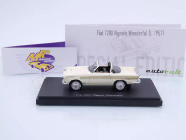 Preview: Autocult 05049 # FIAT 1200 Vignale Wonderful Baujahr 1957 " light ivory " 1:43