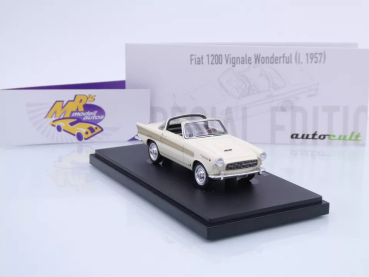 Preview: Autocult 05049 # FIAT 1200 Vignale Wonderful Baujahr 1957 " light ivory " 1:43