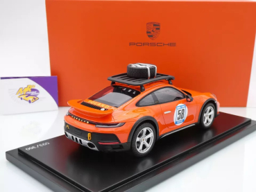 Preview: Spark WAP0210060SDAK # Porsche 911 (992) Dakar Nr.58 Baujahr 2023 " RED 58 Special / London - Sydney Marathon " 1:18