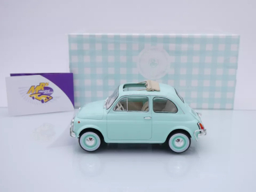 Preview: Norev 187777 # Fiat 500L Kleinwagen offen Baujahr 1968 " mintgrün " 1:18