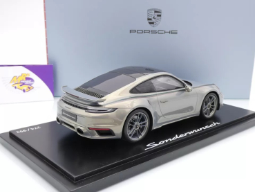 Preview: Spark WAP0219100RTSS # Porsche 911 (992) Turbo S Sunderwunsch Baujahr 2022 " chrommetallic (Urban Bamboo Chromflair) " 1:18