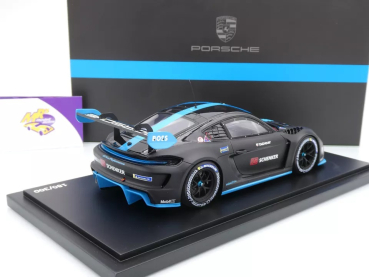 Preview: Spark WAP0214150RCAY # Porsche 718 Cayman e-Performance Baujahr 2022 " schwarz-blau " 1:18