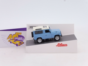 Preview: Schuco 20275 # Land Rover Defender Geländewagen " hellblau-weiß " 1:64