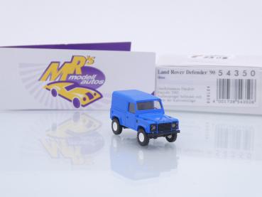 Preview: Busch 54350 # Land Rover Defender '90 kurz Geländewagen " blau " 1:87