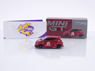 Preview: TSM MINI GT MGT00963-L # Fiat Abarth 595 LB-Works X Abas Works LHD " dunkelrot ( Dark Red ) " 1:64