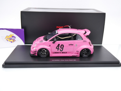 Preview: Top Speed TS0607 # Fiat Abarth 595 LB-Works X Abas Works #49 " LB Pink " 1:18