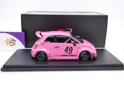Preview: Top Speed TS0607 # Fiat Abarth 595 LB-Works X Abas Works #49 " LB Pink " 1:18