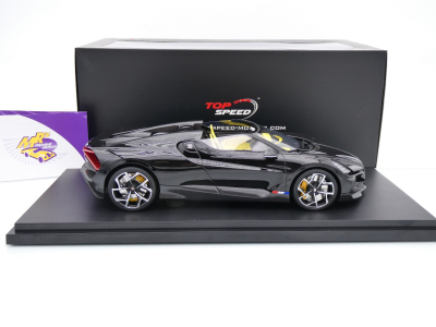 Preview: Top Speed TS0597 # Bugatti W16 Mistral Cabrio Baujahr 2023 " schwarz " 1:18