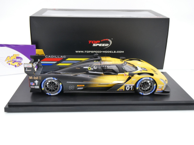 Preview: Top Speed TS0605 # Cadillac V-Series.R 12h Sebring 2024 " Mobil 1 Gold Chip Ganassi Racing " 1:18