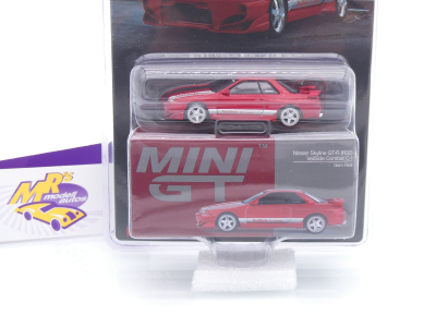 Preview: TSM MINI GT MGT00987-BL # Nissan Skyline GT-R (R32) VeilSide Combat " Gem Red Metallic " 1:64