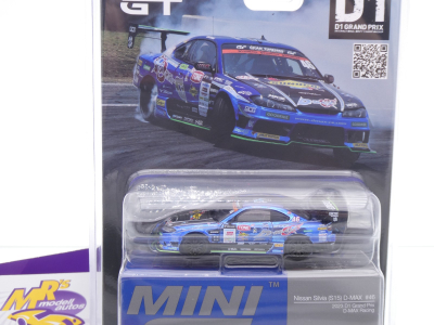 Preview: TSM MINI GT MGT00857-BL # Nissan Silvia S15 #46 " D-MAX Racing D1 GP 2023 " 1:64