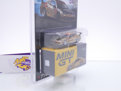 Preview: TSM MINI GT MGT00714-BL # Nissan Silvia S15 " Top Secret Gold D1 GP 2023 " 1:64