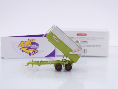 Preview: Wiking 0387 03 # Claas Muldenkipper Carat 180 TD Anhänger 1990-95 " grün-grau " 1:87