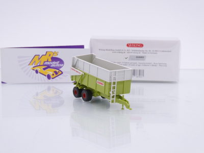 Preview: Wiking 0387 03 # Claas Muldenkipper Carat 180 TD Anhänger 1990-95 " grün-grau " 1:87
