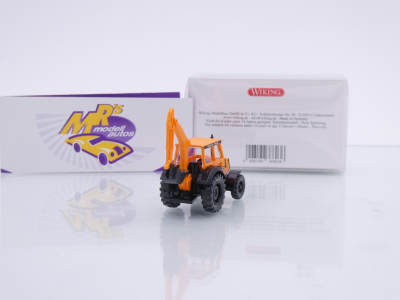 Preview: Wiking 0386 03 # Deutz-Fahr DX 4.70 mit Kran Baujahr 1983-87 " orange " 1:87
