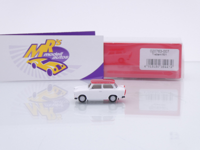 Preview: Herpa 020763-007 # Trabant 601 Limousine " weiß-rot " 1:87