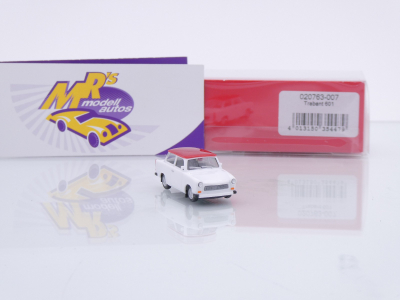 Preview: Herpa 020763-007 # Trabant 601 Limousine " weiß-rot " 1:87