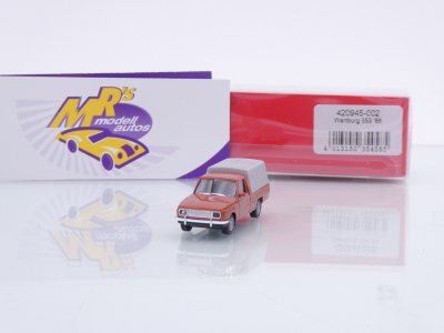 Herpa 420945-002 # Wartburg 353 Trans '66 mit Plane " braun-grau " 1:87