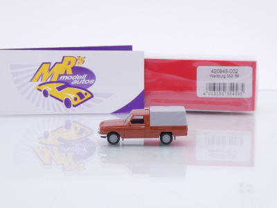 Preview: Herpa 420945-002 # Wartburg 353 Trans '66 mit Plane " braun-grau " 1:87