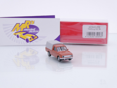 Preview: Herpa 420945-002 # Wartburg 353 Trans '66 mit Plane " braun-grau " 1:87