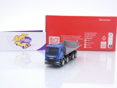 Herpa 319140 # MAN TGS NN 4-achs Baukipper " blau-silber " 1:87