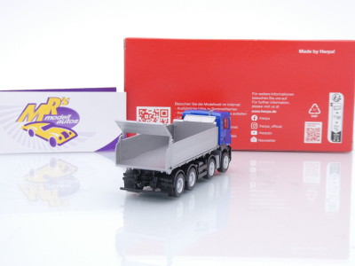 Preview: Herpa 319140 # MAN TGS NN 4-achs Baukipper " blau-silber " 1:87