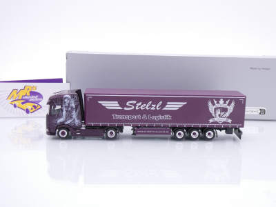 Preview: Herpa 959186 # DAF XG+ Gardinenplanen-Sattelzug " Sommerfest 2025 - Stelzl Logistik " 1:87