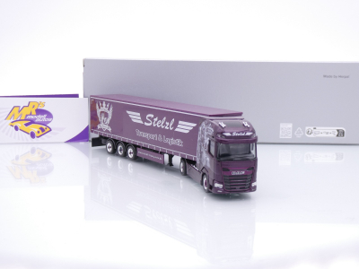 Preview: Herpa 959186 # DAF XG+ Gardinenplanen-Sattelzug " Sommerfest 2025 - Stelzl Logistik " 1:87
