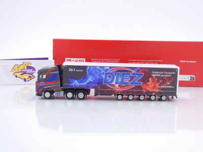 Preview: Herpa 319263 # DAF XG 6x2 Volumengardinenplanen-Sattelzug " Diez Transporte " 1:87