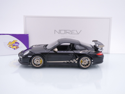 Preview: Norev 187563 # Porsche 911 GT3 RS Baujahr 2009 " schwarz-gold " 1:18