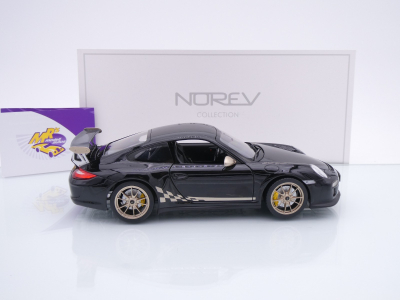 Preview: Norev 187563 # Porsche 911 GT3 RS Baujahr 2009 " schwarz-gold " 1:18