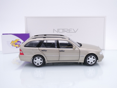 Preview: Norev 183388 # Mercedes-Benz C-Klasse T-Modell Bjaujahr 1997 " Smokesilbermet. " 1:18