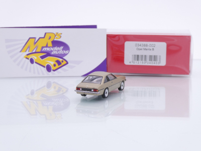 Preview: Herpa 034388-002 # Opel Manta B Coupe Baujahr 1975 " weißgoldmetallic " 1:87