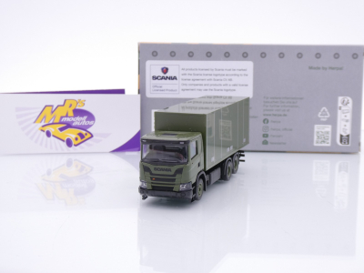Herpa 747226 # Scania XT17 3-achs Koffer-LKW " Schwedische Armee " 1:87