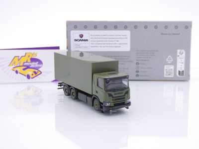 Preview: Herpa 747226 # Scania XT17 3-achs Koffer-LKW " Schwedische Armee " 1:87