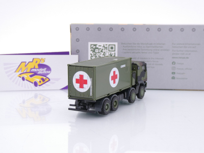 Preview: Herpa 747219 # Iveco Trakker 8x8 mit Container " Bundeswehr / Rotes Kreuz " 1:87