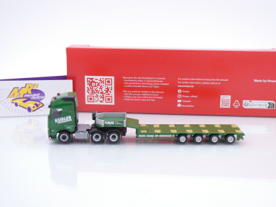 Preview: Herpa 319492 # Volvo FH GL XL Semitieflade-Sattelzug " Spedition Kübler " 1:87