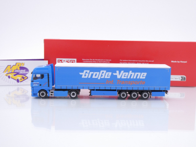 Preview: Herpa 319287 # MAN TGX GX 2/3-achs Gardinenplanen-Sattelzug " Große Vehne " 1:87