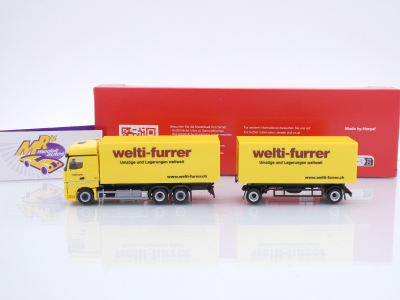 Preview: Herpa 319355 # Mercedes-Benz Actros 3/2-achs Wechselkoffer-Sattelzug " Welti-Furer " 1:87
