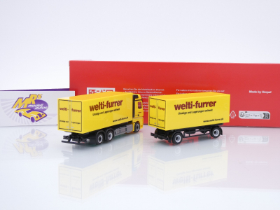 Preview: Herpa 319355 # Mercedes-Benz Actros 3/2-achs Wechselkoffer-Sattelzug " Welti-Furer " 1:87