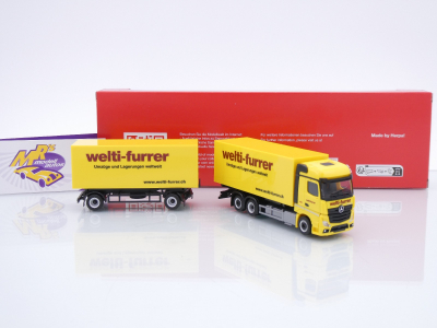 Preview: Herpa 319355 # Mercedes-Benz Actros 3/2-achs Wechselkoffer-Sattelzug " Welti-Furer " 1:87