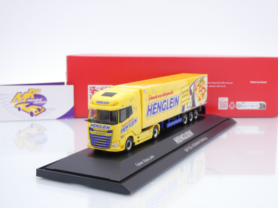 Herpa 122313 # DAF XG+ 2/3-achs Kühlkoffer-Sattelzug " Henglein / Gnocchi " 1:87